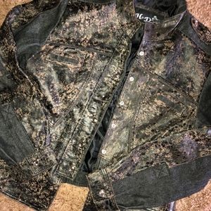 Women's H&D Distressed Look Button-Down Jacket